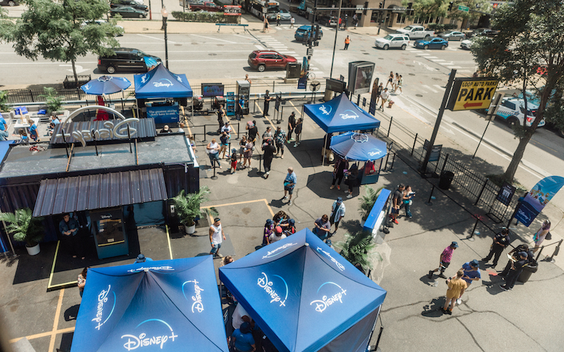 A pop-up event for Disney+ promotes new content on the streaming service.